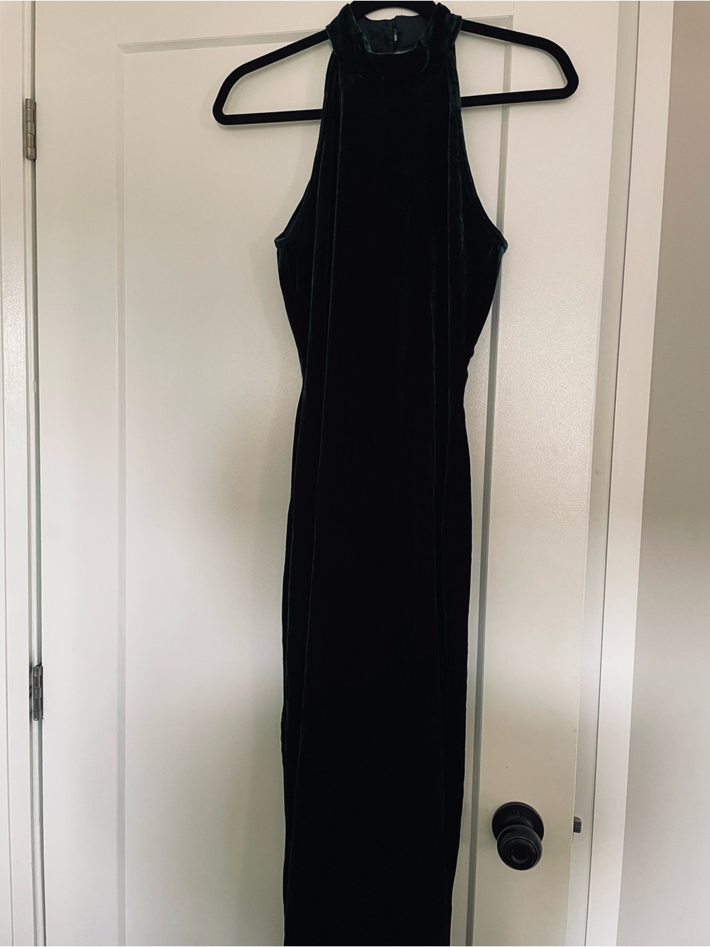 Sleeveless Velvet Maxi Dress in Dark Green - Picture 3 of 6